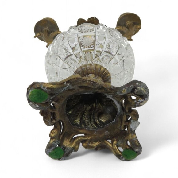 CANDELABRA Brass and Glass Two-Arm Candle Holder With Ornate Detailing Vintage - Picture 5 of 9